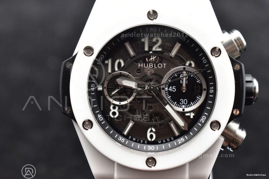 Bang Strap Unico 516 Ceramic White White A 1:1 Best Edition ZF Dial Packable Rubber on Skeleton Big 0320